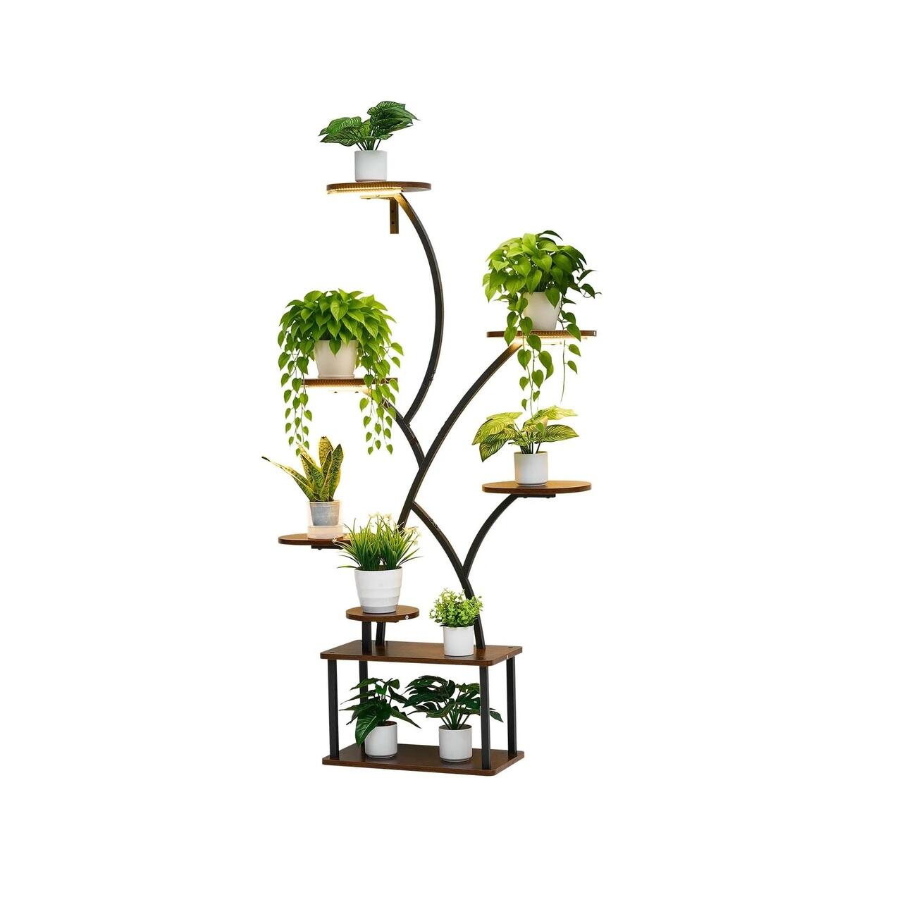 Raft pentru plante cu lampa de crestere 8 x Niveluri, Inaltime 158 cm ...